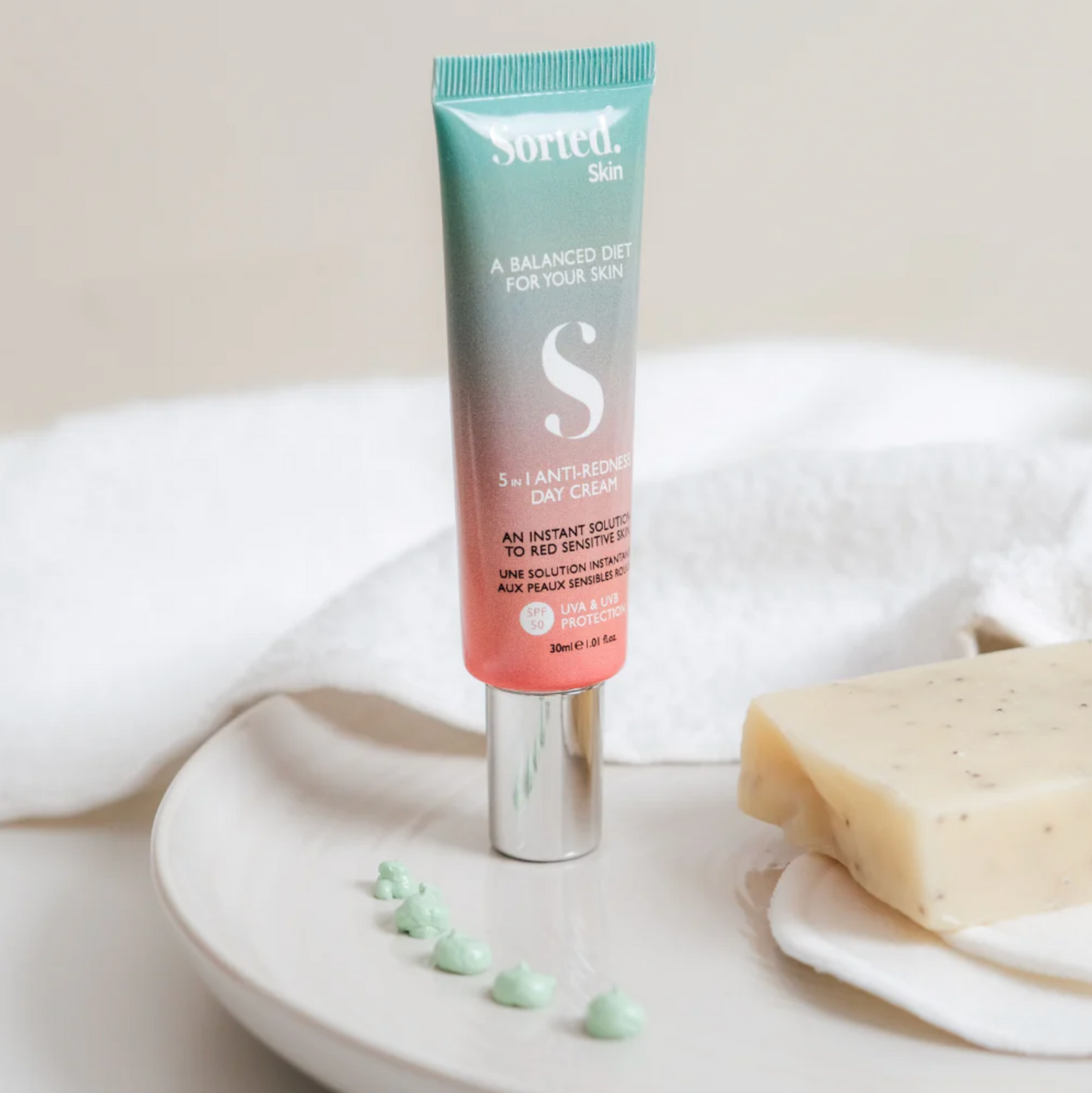 Sorted Skin 5 in 1 Anti-Redness Day Cream SPF 50 - 30ml.